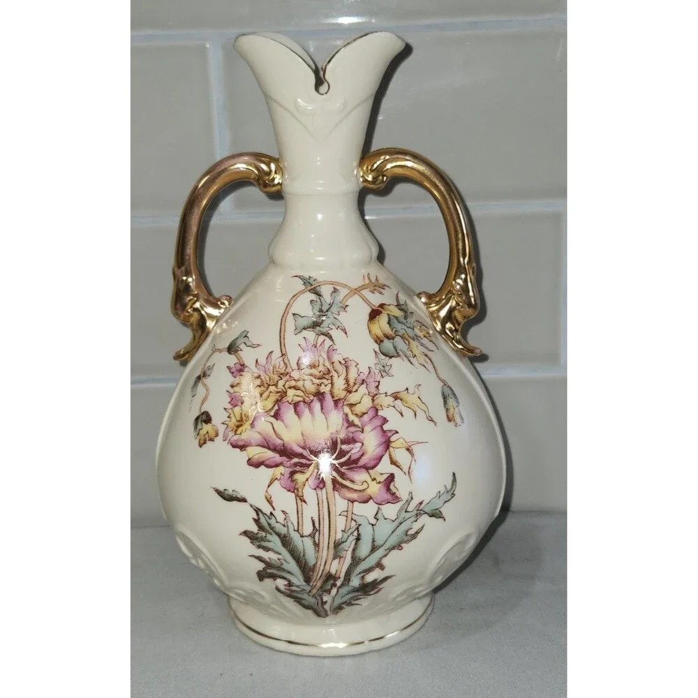 Antique Austrian Art Nouveau Porcelain Vase 9